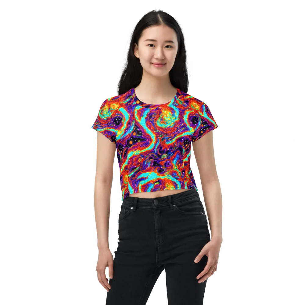 Spectrum On Fire on Crop Tee — Front