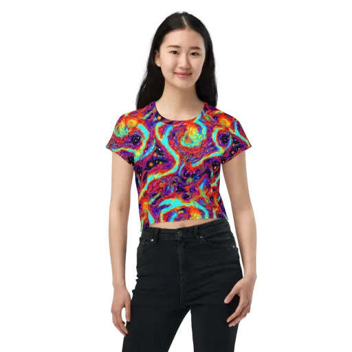 Spectrum On Fire on a Crop Tee