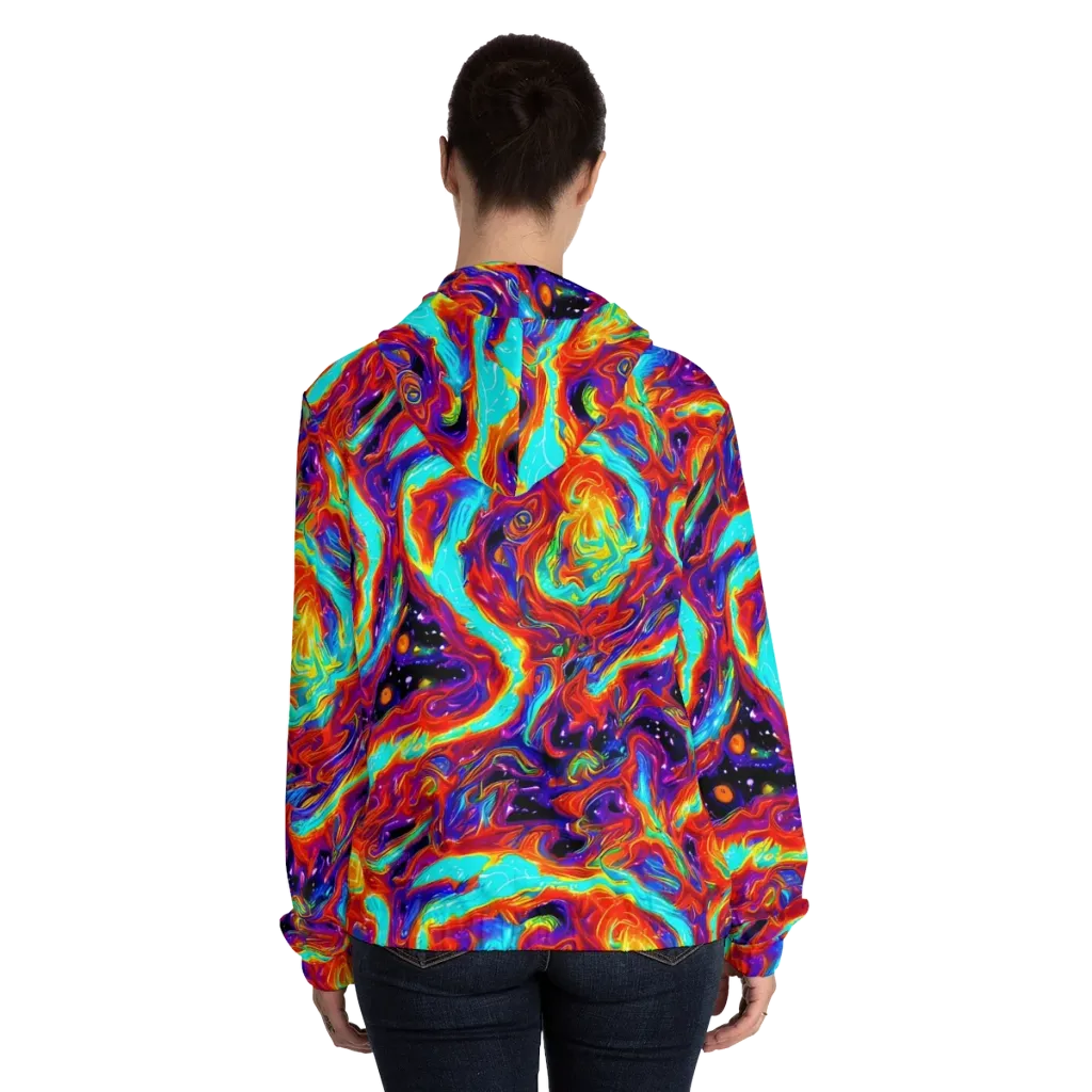 Spectrum On Fire on Women's Full-Zip Hoodie — Back On Person