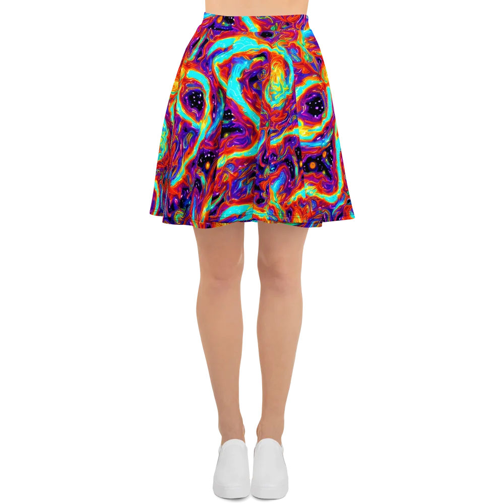 Spectrum On Fire on Skater Skirt — Front