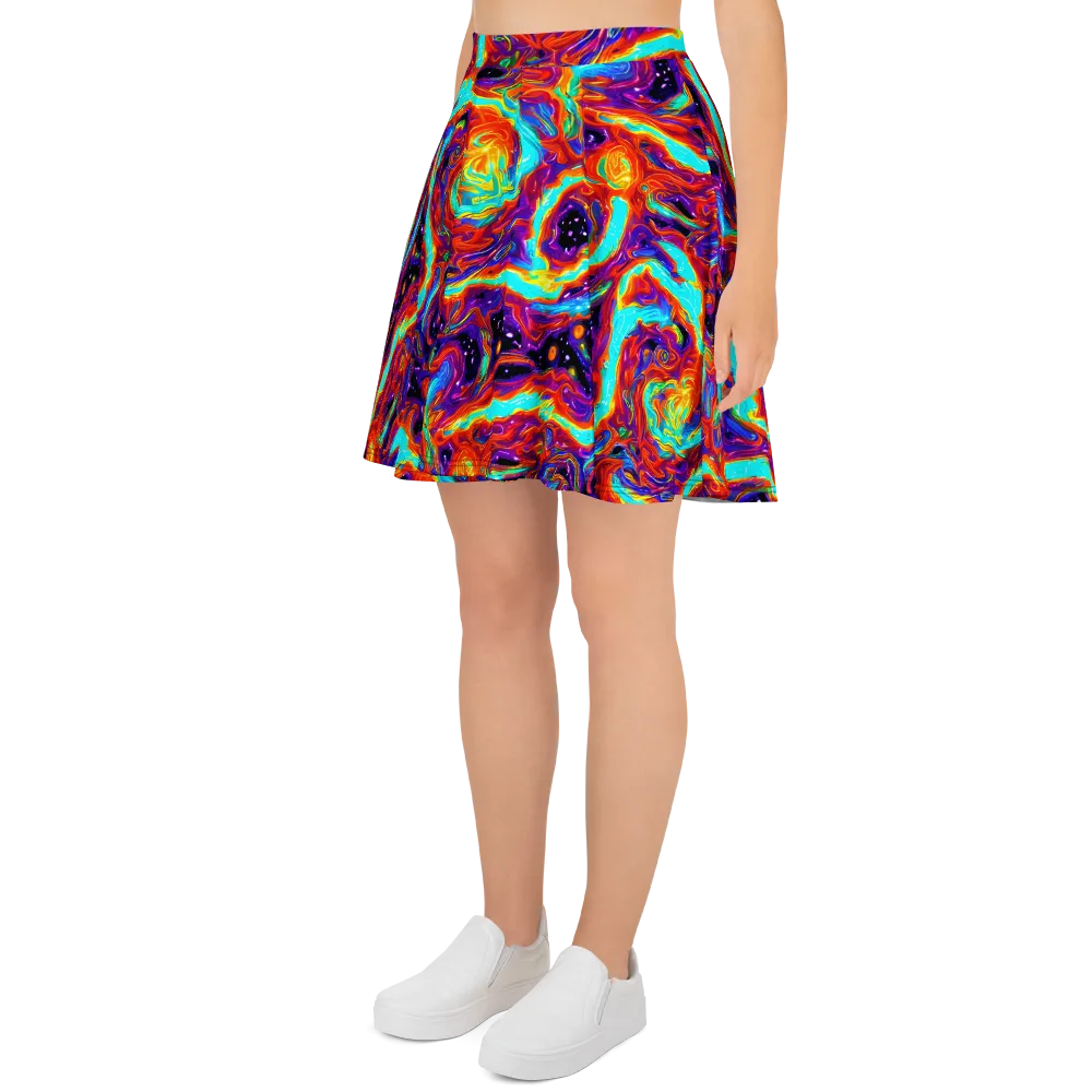 Spectrum On Fire on Skater Skirt — Left