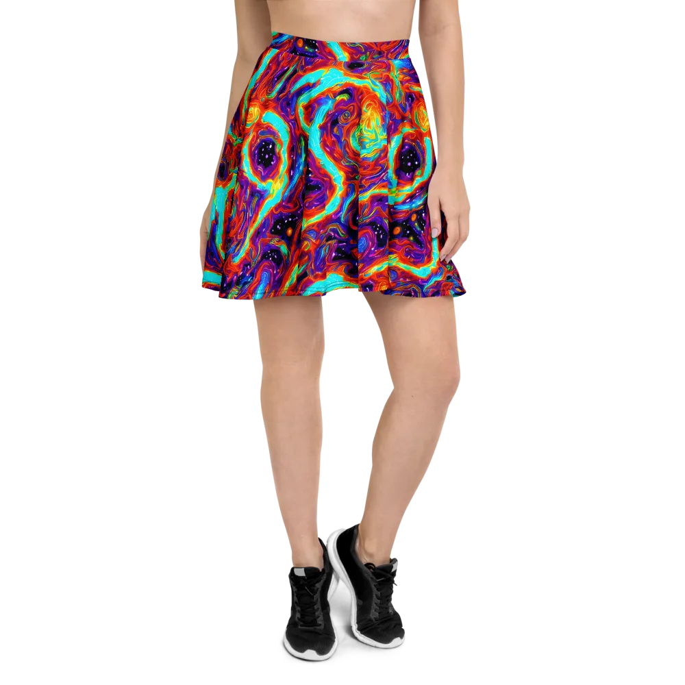 Spectrum On Fire on Skater Skirt — Front