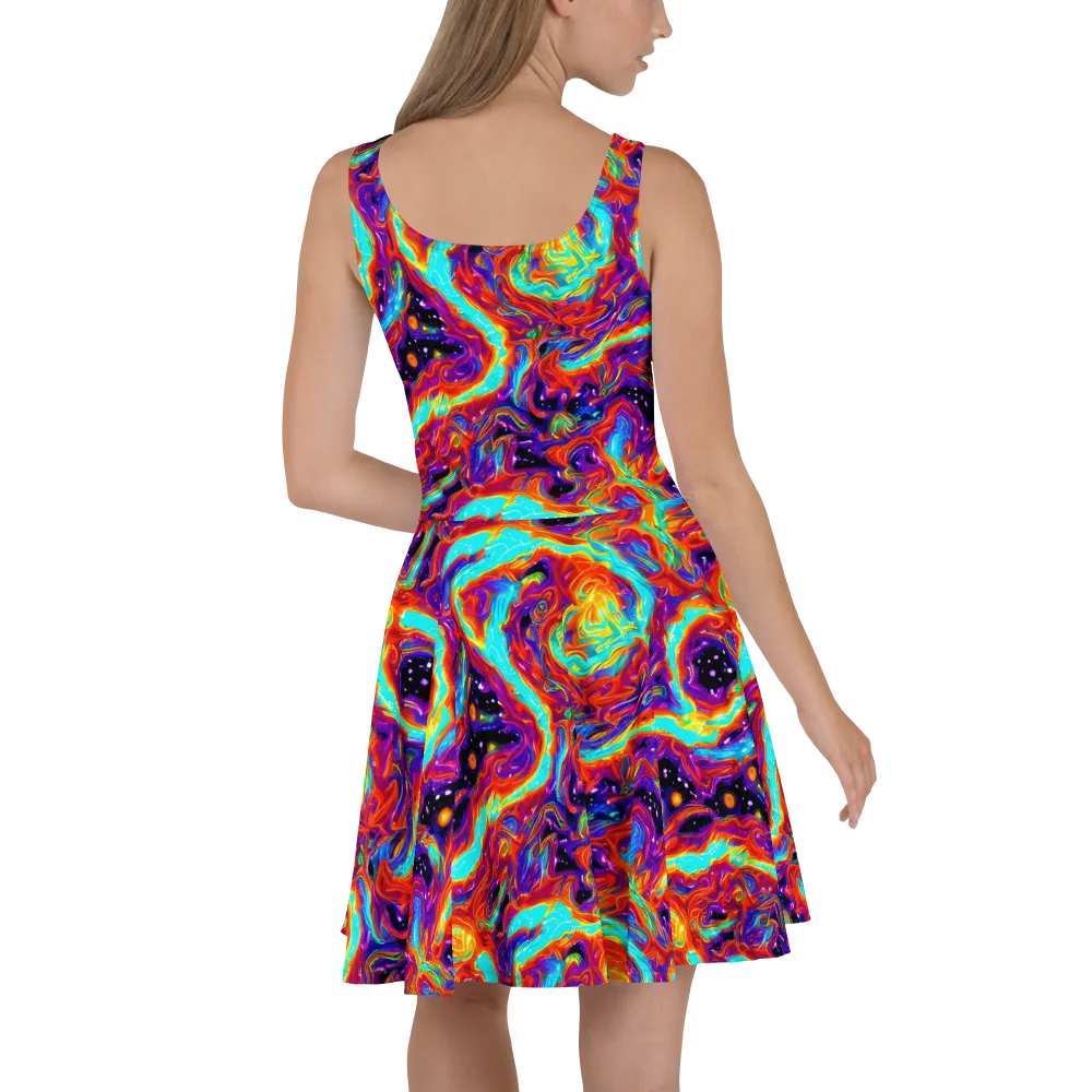 Spectrum On Fire on Skater Dress — Back