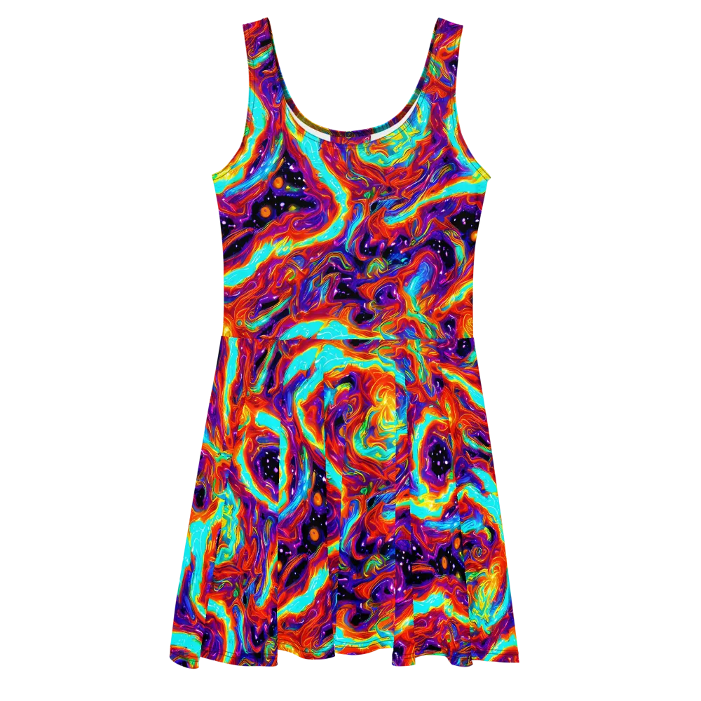 Spectrum On Fire on Skater Dress — Front