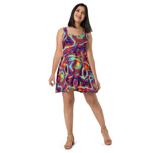 Spectrum On Fire on a Skater Dress