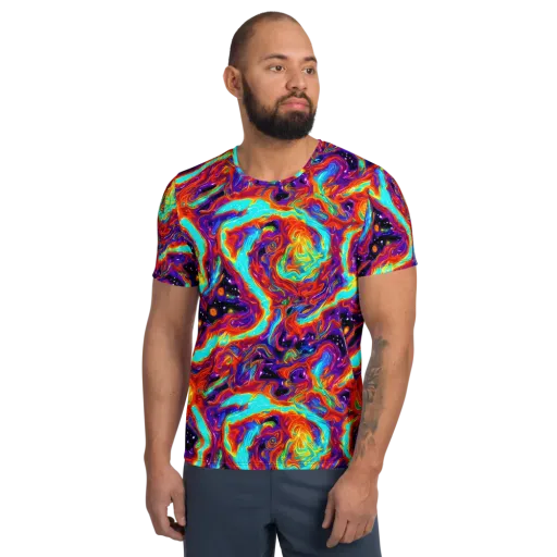 Spectrum On Fire on a Men's Athletic T-Shirt