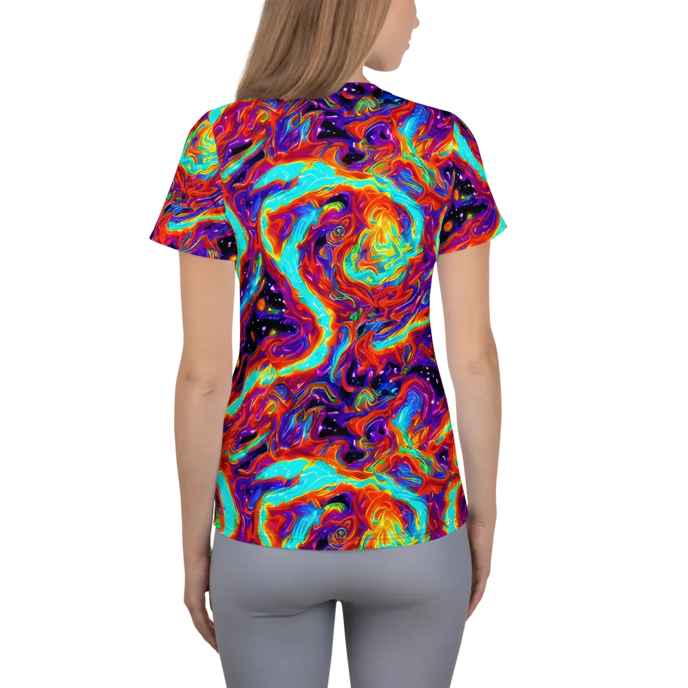 Spectrum On Fire on Women's Athletic T-Shirt — Back