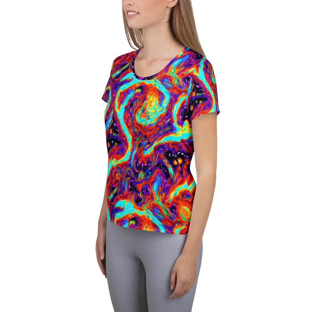 Spectrum On Fire on Women's Athletic T-Shirt — Left