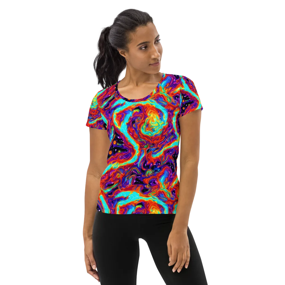 Spectrum On Fire on Women's Athletic T-Shirt — Front