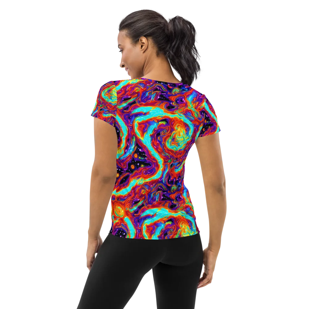 Spectrum On Fire on Women's Athletic T-Shirt — Back