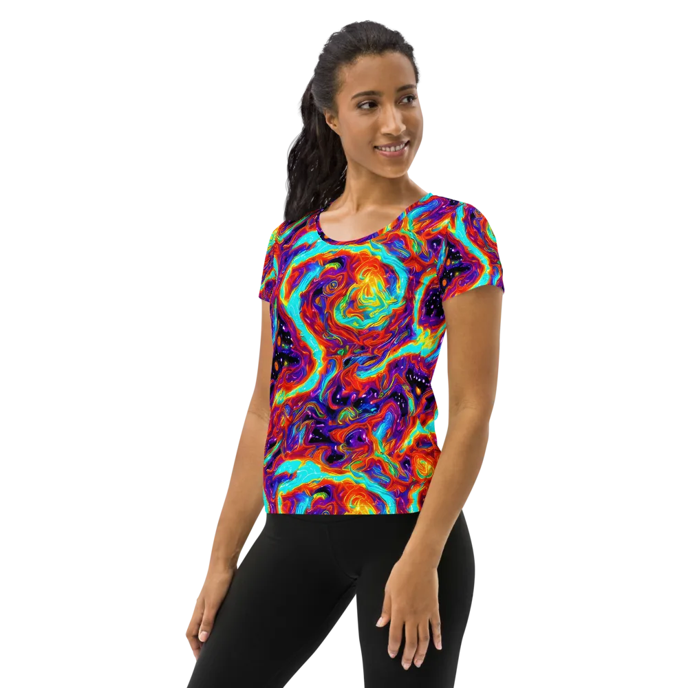 Spectrum On Fire on Women's Athletic T-Shirt — Left