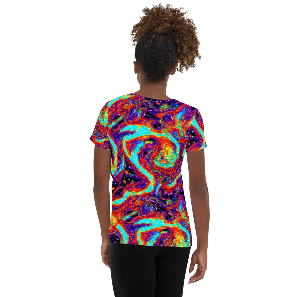 Spectrum On Fire on Women's Athletic T-Shirt — Back