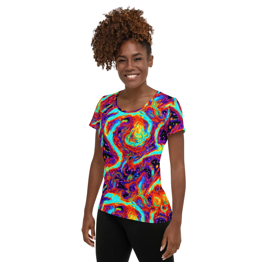 Spectrum On Fire on Women's Athletic T-Shirt — Left