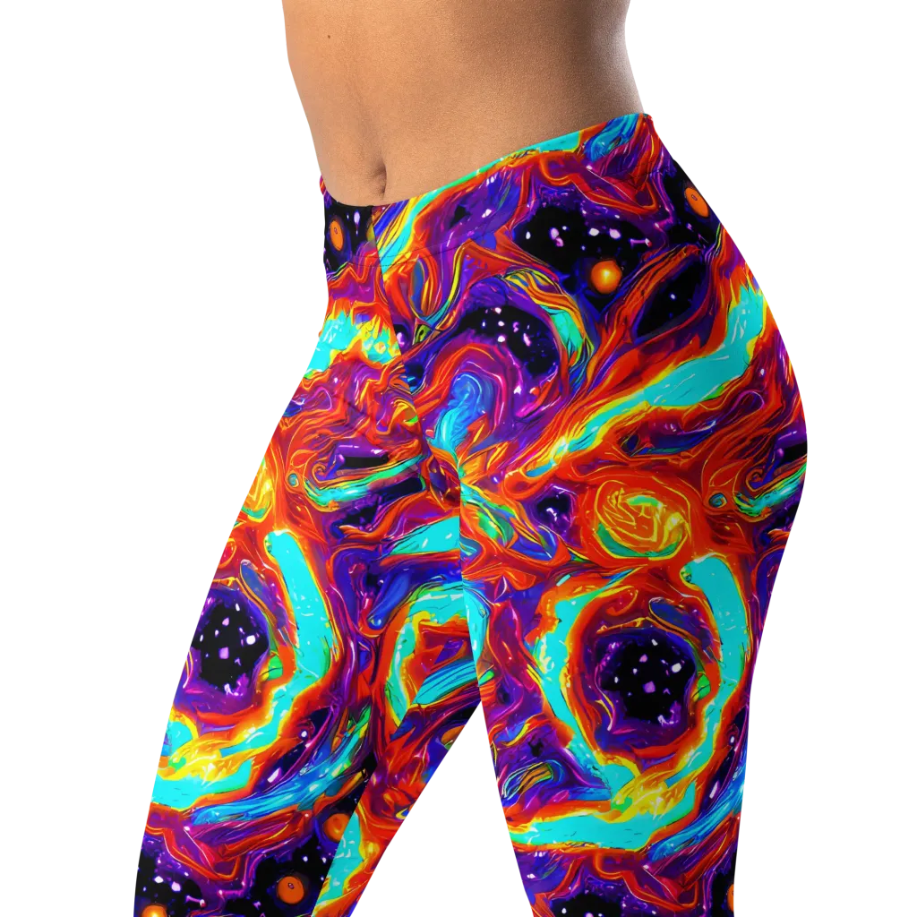 Spectrum On Fire on Leggings — Left Front