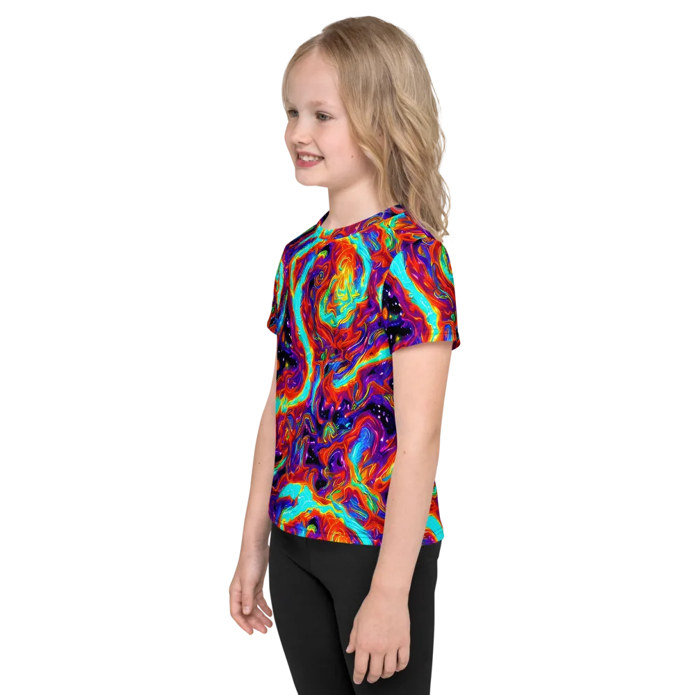 Spectrum On Fire on Kids Crew Neck T-Shirt — Left