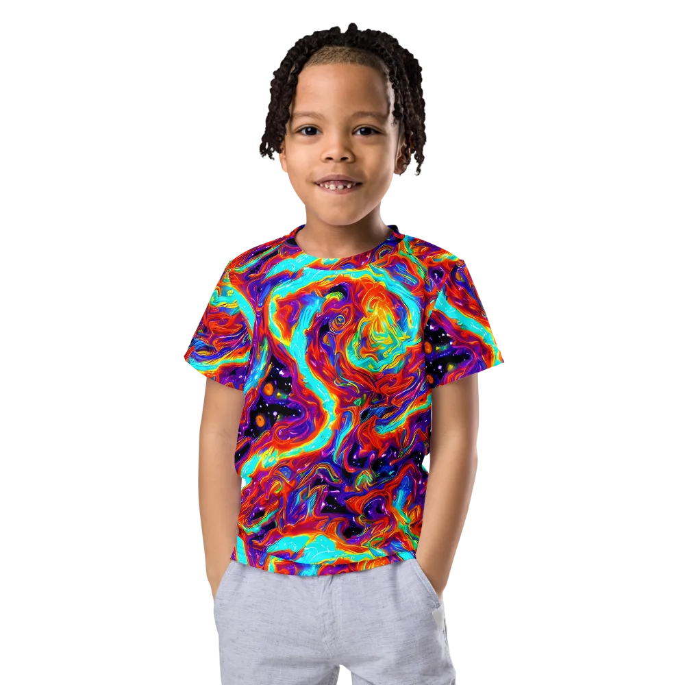 Spectrum On Fire on Kids Crew Neck T-Shirt — Front