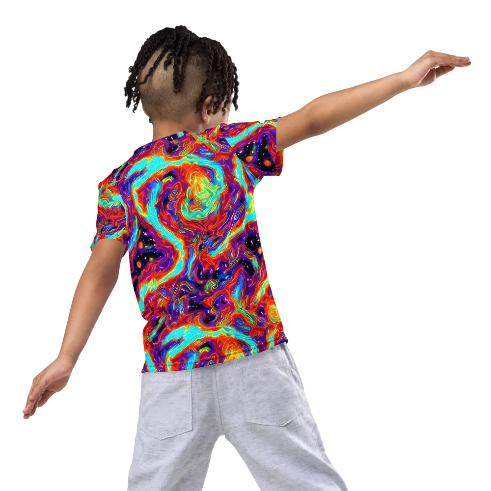 Spectrum On Fire on Kids Crew Neck T-Shirt — Back