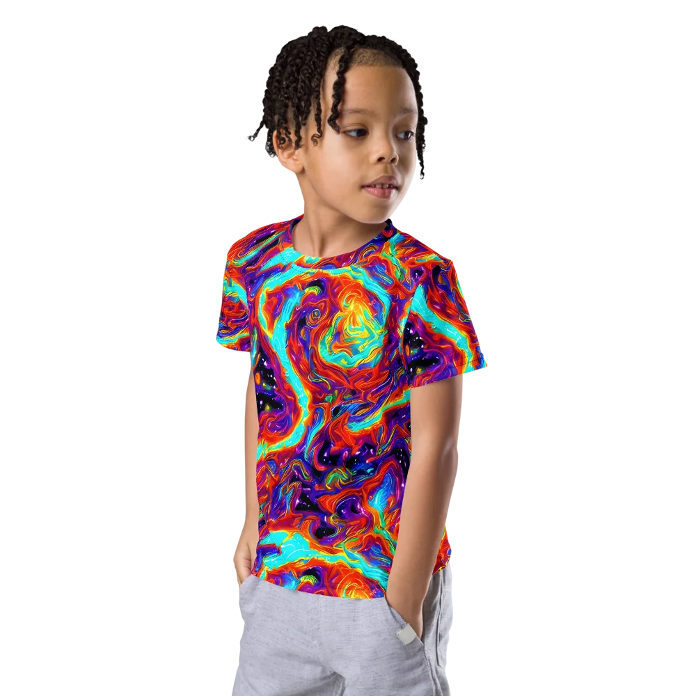 Spectrum On Fire on Kids Crew Neck T-Shirt — Left Front