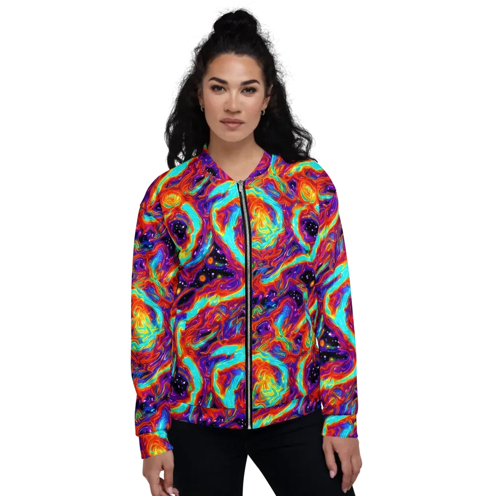 Spectrum On Fire on Bomber Jacket — Front