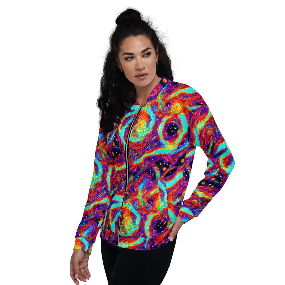 Spectrum On Fire on Bomber Jacket — Left