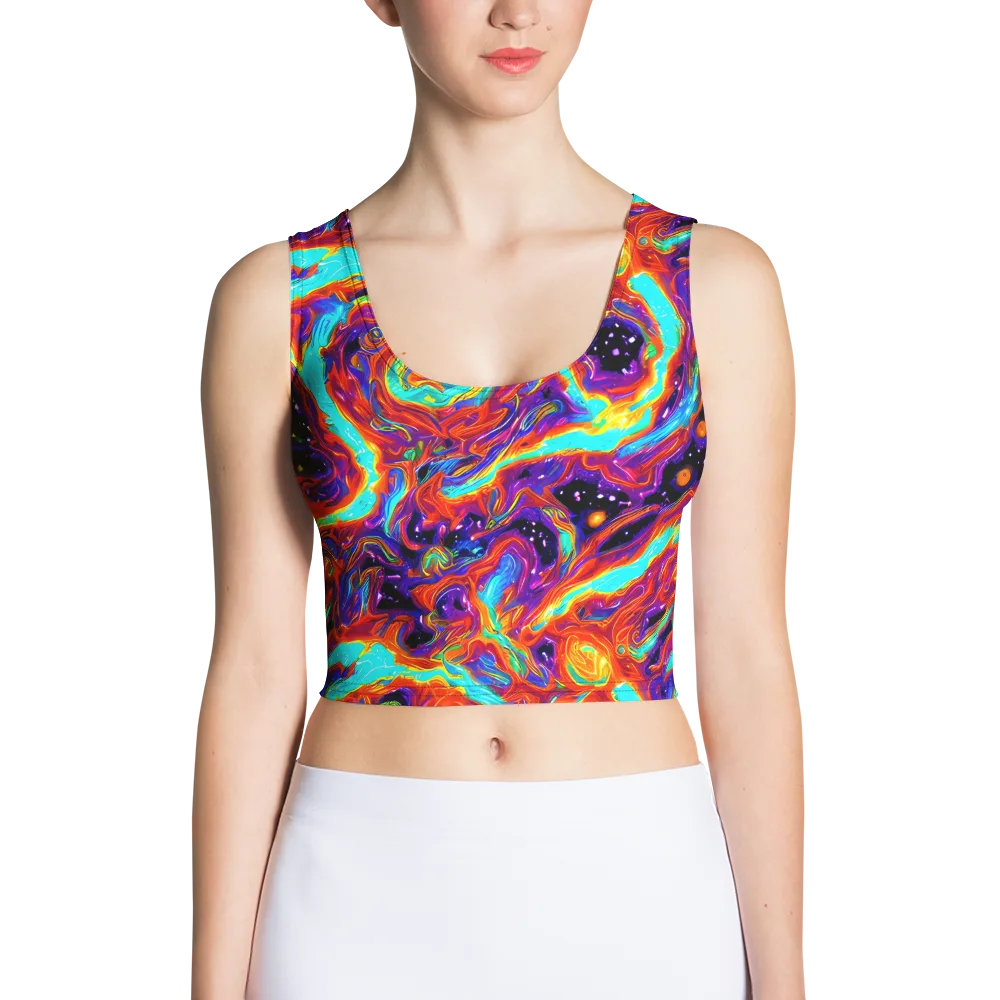 Spectrum On Fire on Crop Top — Front