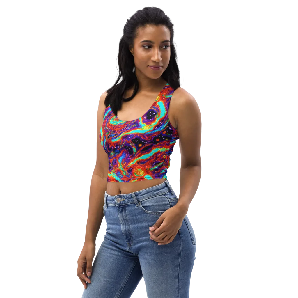 Spectrum On Fire on Crop Top — Left Front