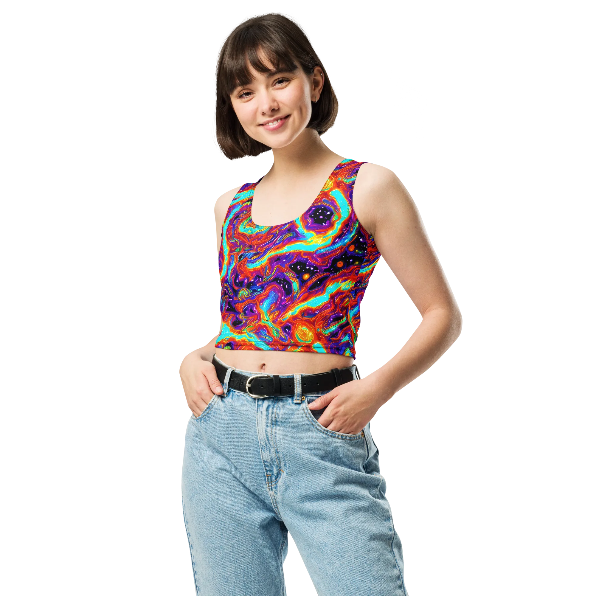 Spectrum On Fire on Crop Top — Front