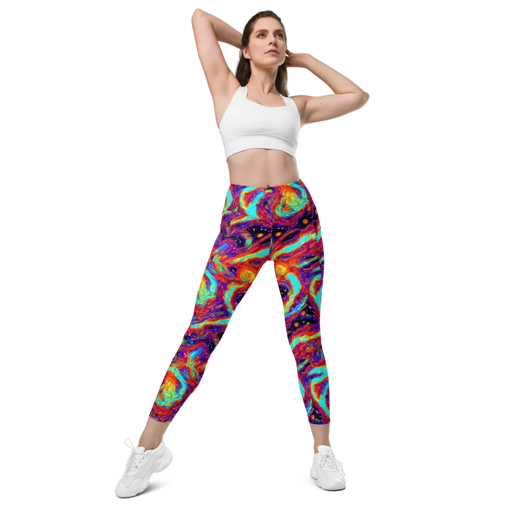 Spectrum On Fire on Leggings with Pockets — Front
