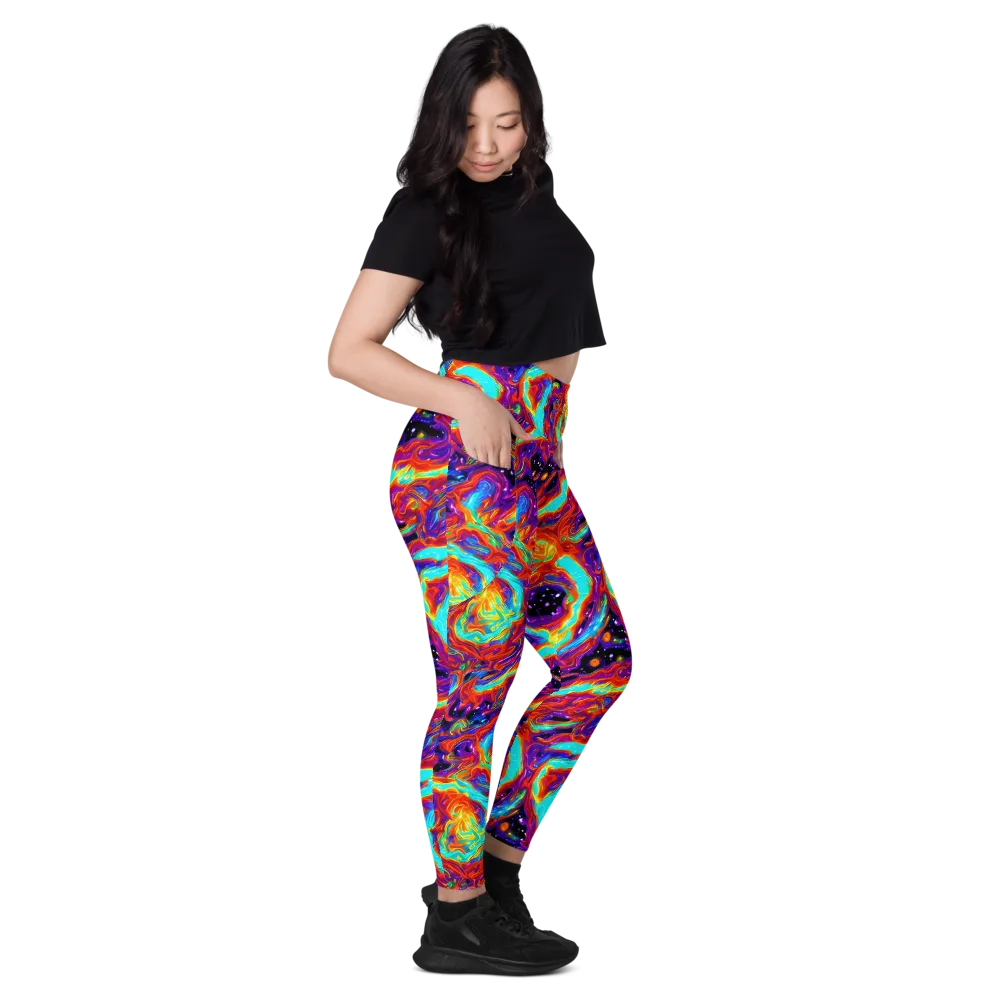 Spectrum On Fire on Leggings with Pockets — Right