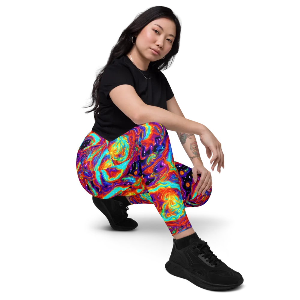 Spectrum On Fire on Leggings with Pockets — Right Front