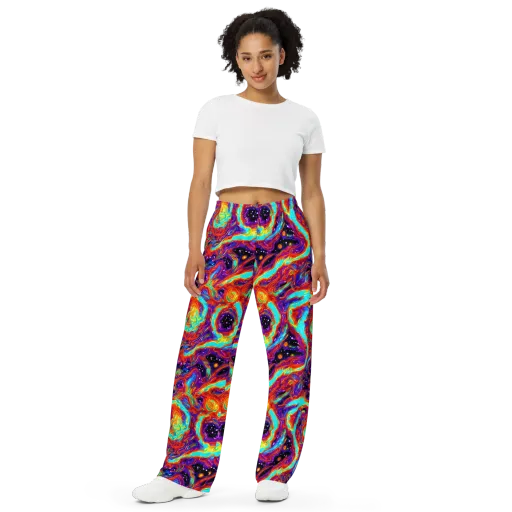 Spectrum On Fire on a Wide-Leg Pants