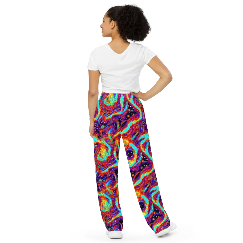 Spectrum On Fire on Wide-Leg Pants — Back