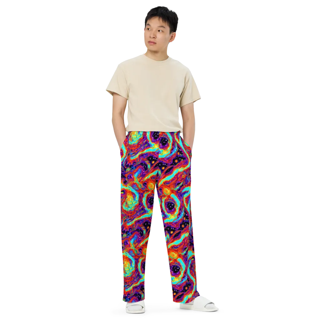 Spectrum On Fire on Wide-Leg Pants — Front