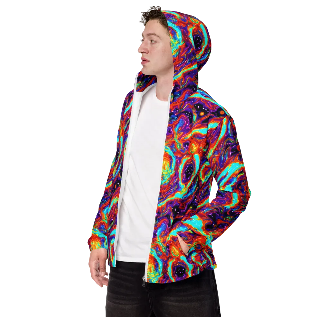Spectrum On Fire on Men's Windbreaker — Left Front