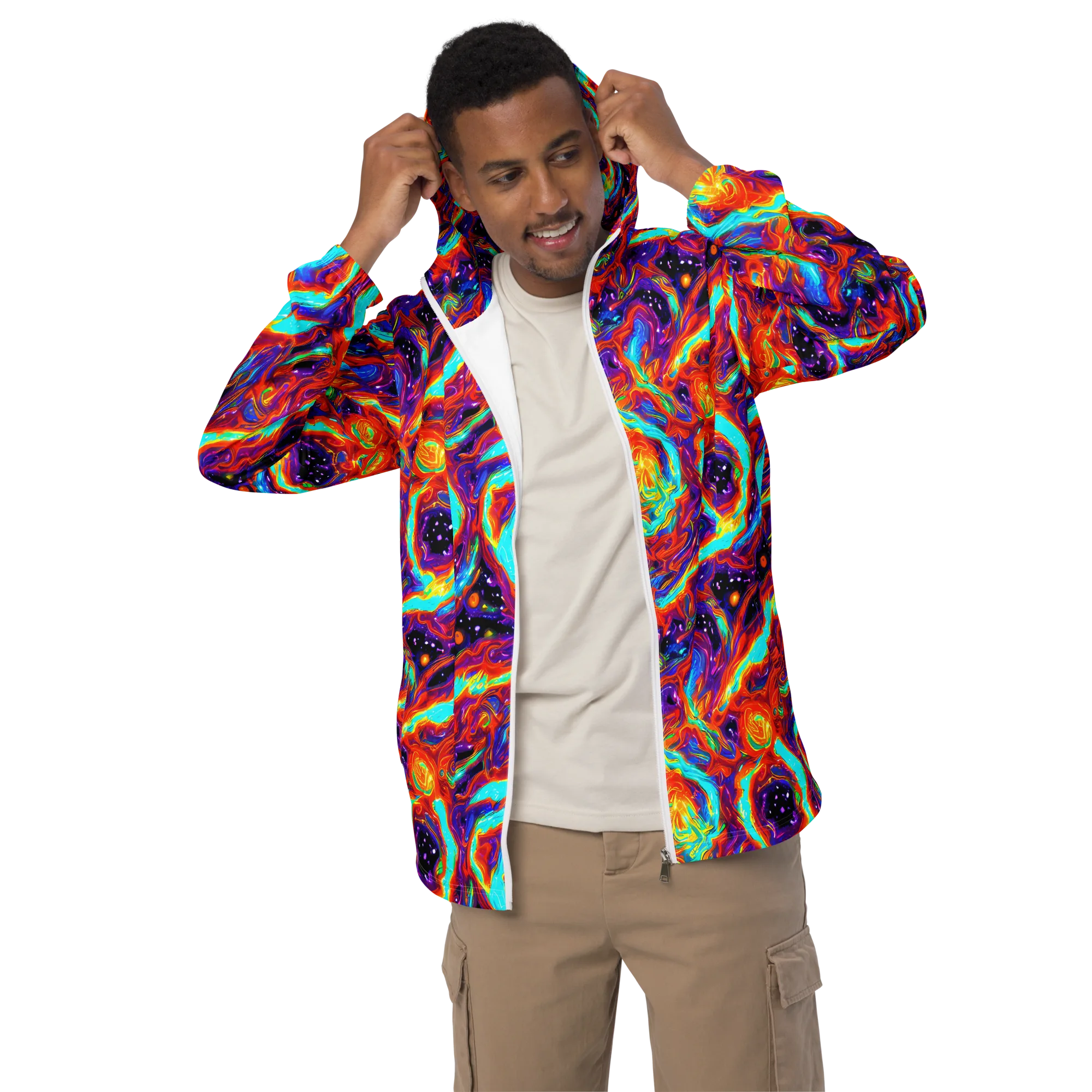 Spectrum On Fire on Men's Windbreaker — Front