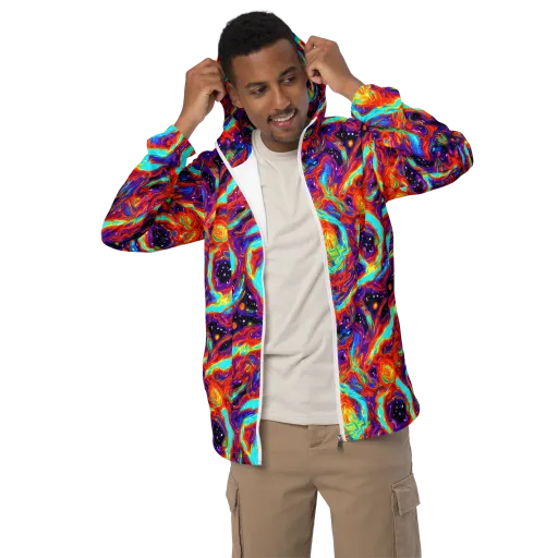Spectrum On Fire on a Men's Windbreaker