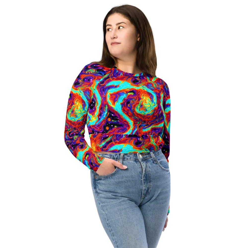 Spectrum On Fire on Long Sleeve Crop Top — Front