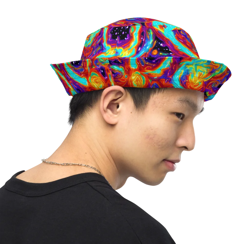 Spectrum On Fire on Reversible Bucket Hat — Right Outside