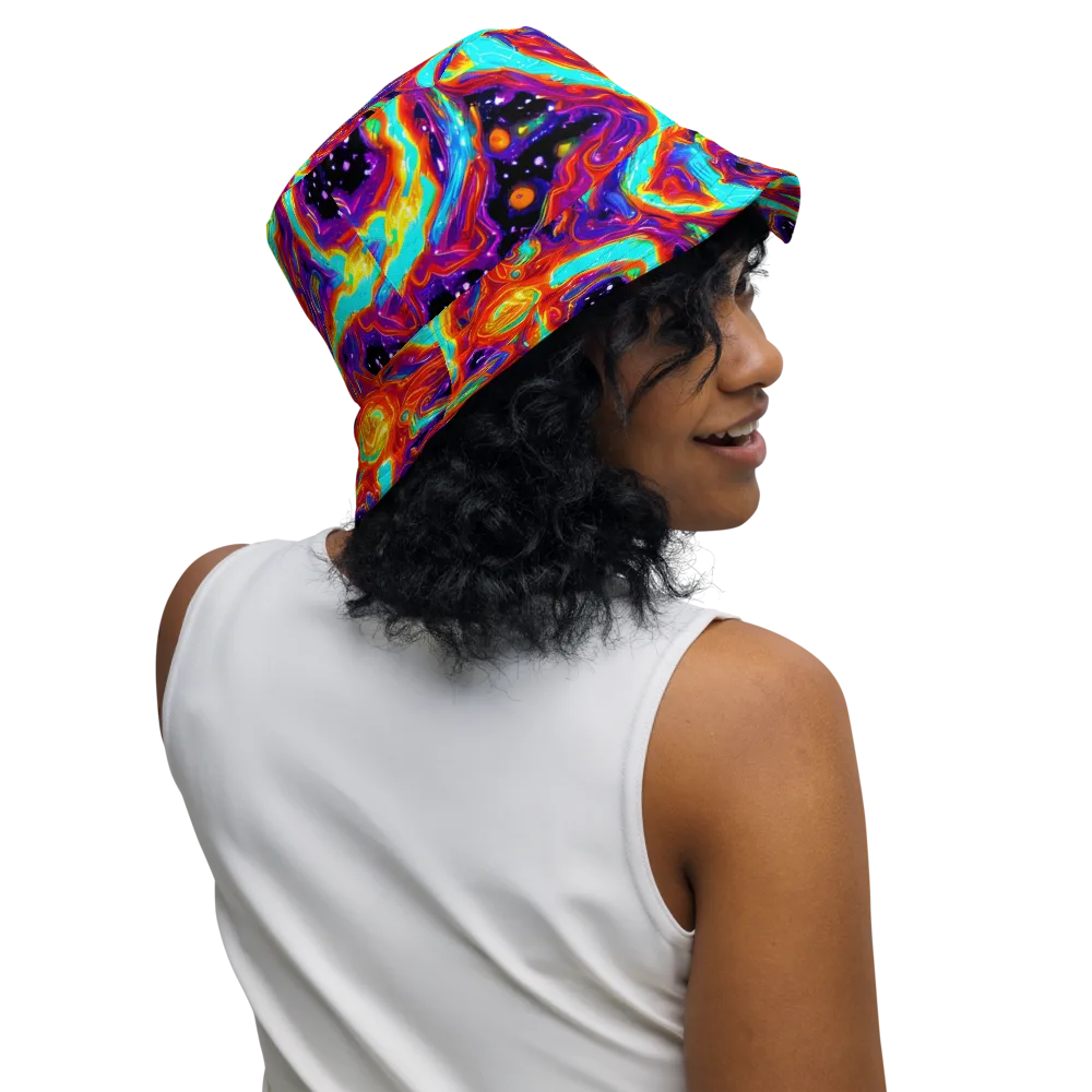 Spectrum On Fire on Reversible Bucket Hat — Right Outside
