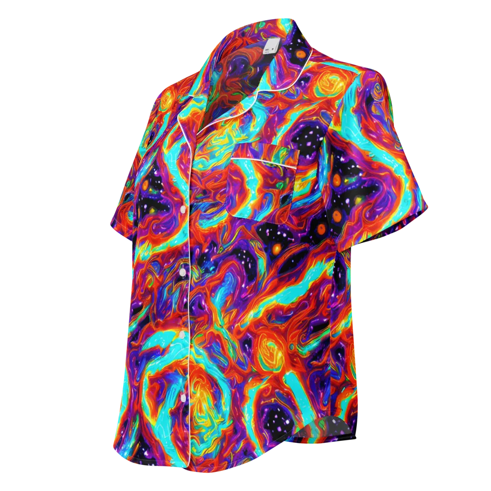 Spectrum On Fire on Women's Short Sleeve Pajama Top — Left Front