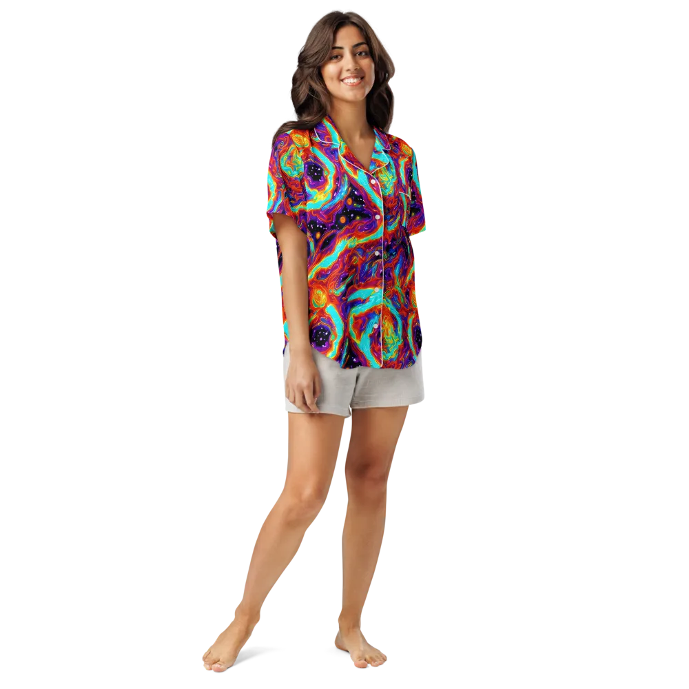 Spectrum On Fire on Women's Short Sleeve Pajama Top — Front