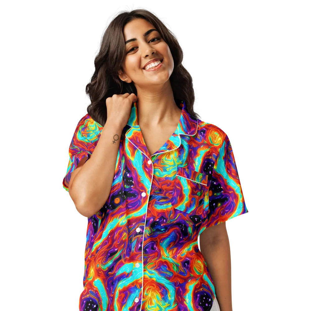Spectrum On Fire on Women's Short Sleeve Pajama Top — Front
