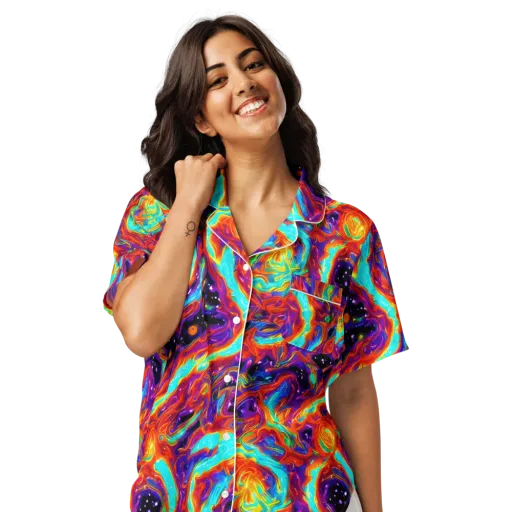 Spectrum On Fire on a Women's Short Sleeve Pajama Top