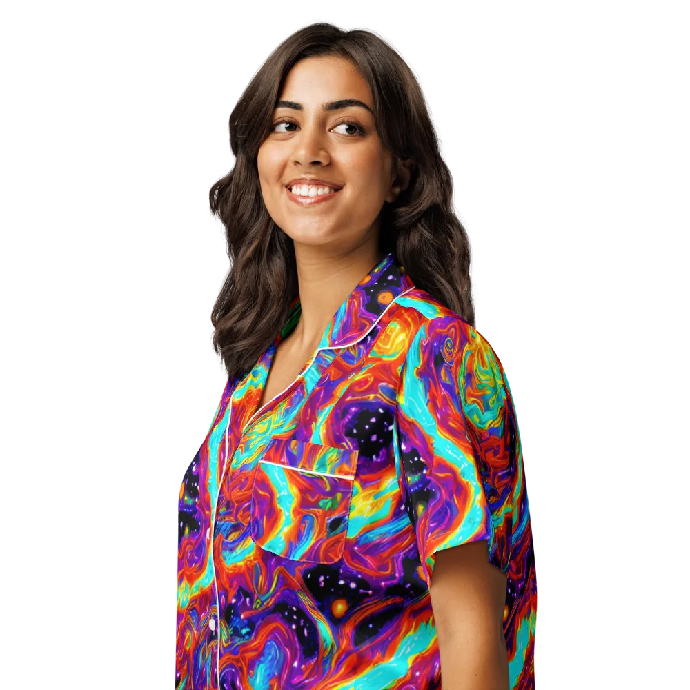 Spectrum On Fire on Women's Short Sleeve Pajama Top — Left Front