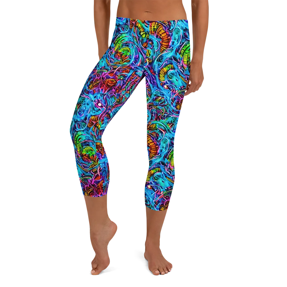 Synthetic Ocean on Capri Leggings — Front