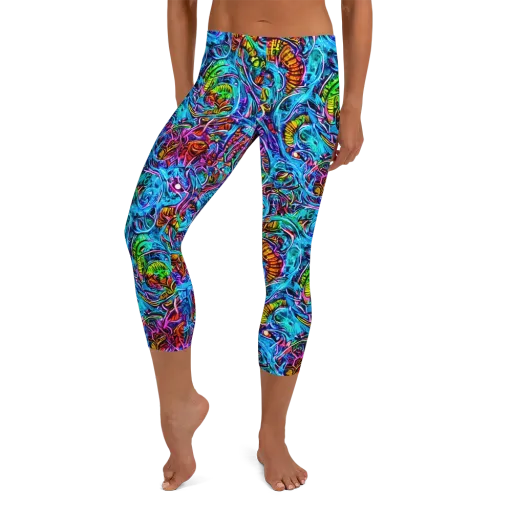 Synthetic Ocean on a Capri Leggings