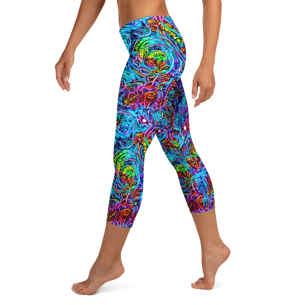Synthetic Ocean on Capri Leggings — Left