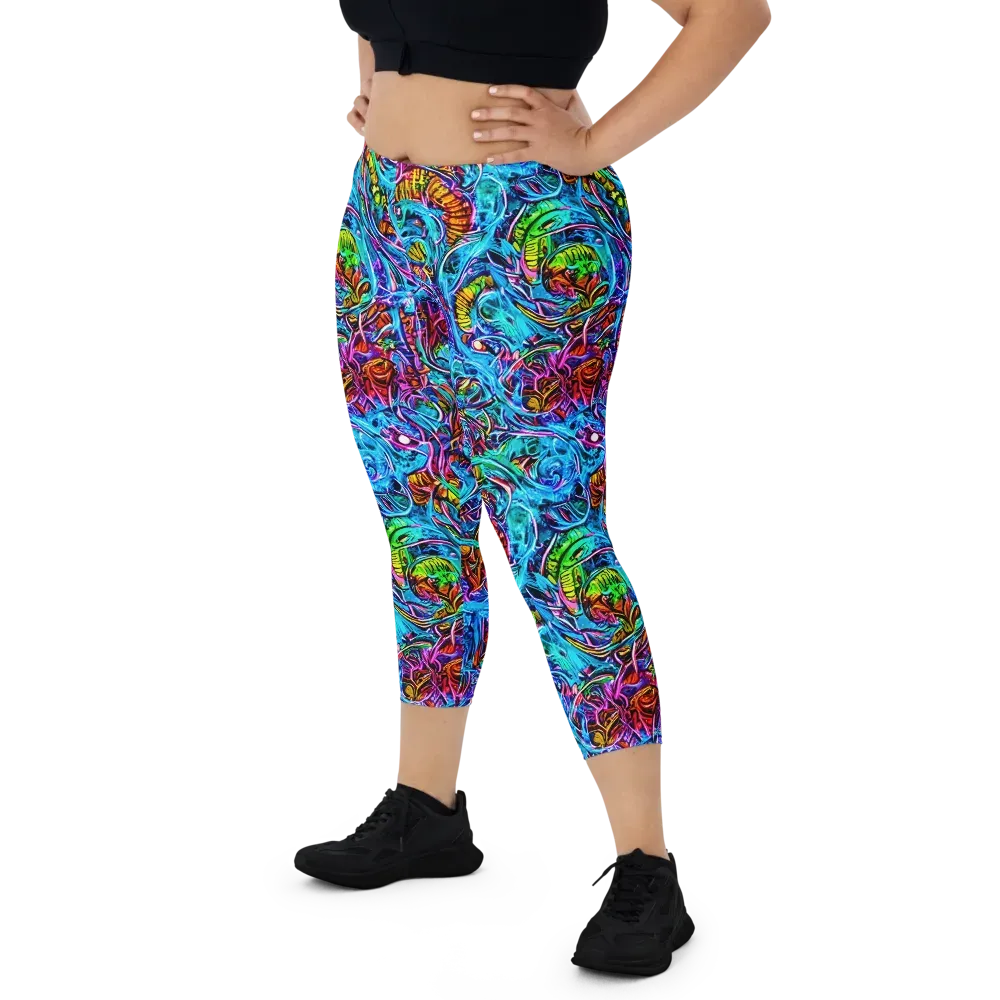 Synthetic Ocean on Capri Leggings — Front