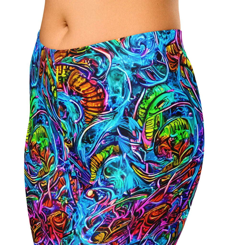 Synthetic Ocean on Capri Leggings — Zoomed-in
