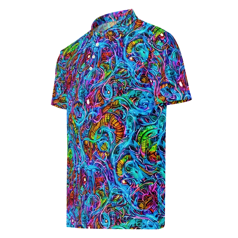 Synthetic Ocean on Men's Slim Fit Polo Shirt — Left Front